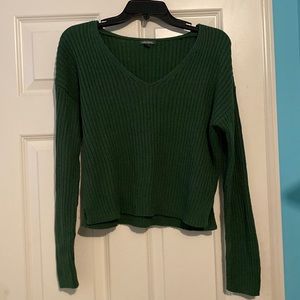 Green ribbed long sleeve